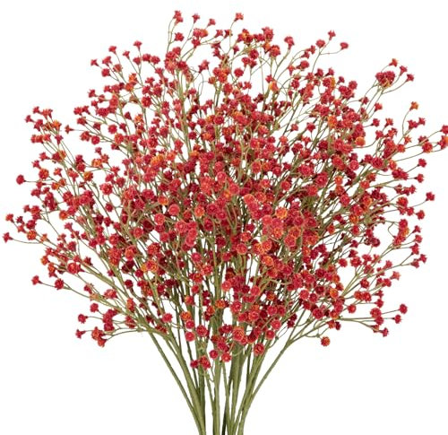 Briful 10 Stück Künstliches Schleierkraut Kunstblumen Wie Echt Gypsophila Blumenstrauß Dekorative Künstliches Blumen für Blumengesteck Hochzeit Party Dekoration