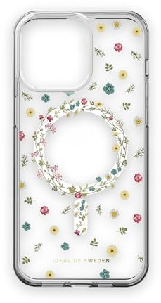 IDEAL OF SWEDEN Clear iPhone Hülle MagSafe – Dünnes Und Leichtes Case, Stoßfest, Stylisch Und Langlebig Für Optimalen Schutz Im Alltag. (Zierlich Blumig, iPhone 15 Pro Max)