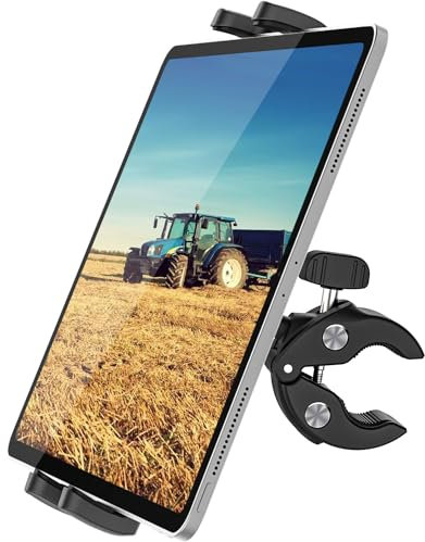 Soporte Tablet de Tractor, Dosvsi 360° Ajustable Porta Tablet Tractor para iPad Pro 12.9 Air Mini, Galaxy Tabs, Tab M10 M9 P11, iPhone, Tablets y Teléfono de 4.7~13