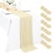 6 Stück Hell Beige Seihtuch Tischläufer 3 m Boho Gaze Tischläufer 55 x 300 cm rustikal romantisch Langer Tischläufer für Hochzeit Party Brautparty Erntedankfest Weihnachtsdekoration