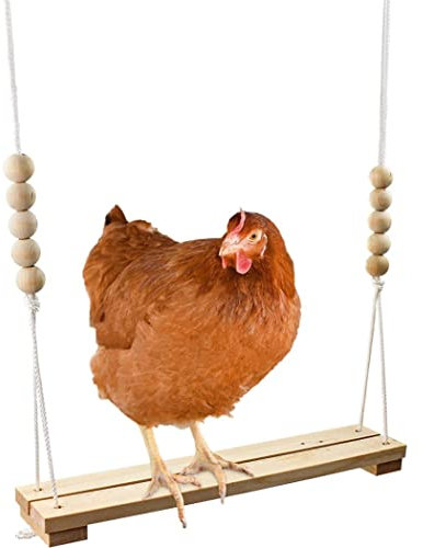 Chicken Coop, Chicken Swing Toy for Coop Natural Safe Wooden Accessories Large Perch Ladder for Poultry Run Rooster Hens Chicks Pet Parrots Macaw Entertainment Stress Relief for Birds