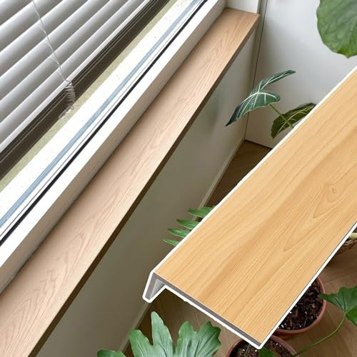 Davanzale per Finestra Copertura del Davanzale Della Finestra con Venature del Legno per La Casa Interna, Copertura del Davanzale Della Finestra a Forma di L per Le Piante, Sostituzione Impermeabile (