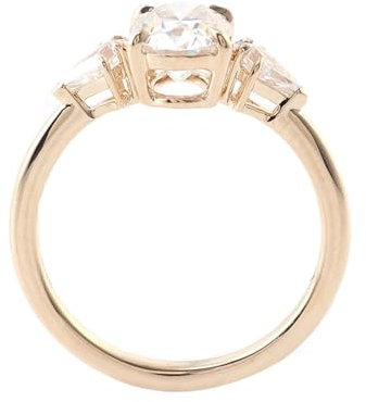 Epinki Echtschmuck, 14K 585 Gold Ringe, Klassiker Solitärring mit Oval 3ct Moissanit, Gelbgold Au750 Hochzeitsring Partnerringe Freundschaftsringe Gr.58 (18.5)