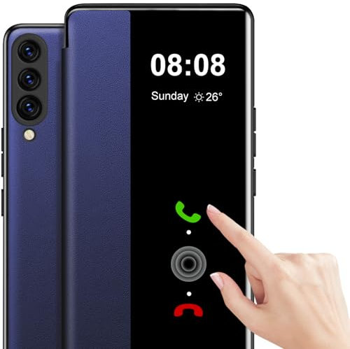 Mobile Phone Case for Huawei P30 Lite Case Clear View [Touchscreen View] for Huawei P30 Lite Case Soft View Flip Extra Thin Leather Shockproof Protective Case for Huawei P30 Lite Case Clear View