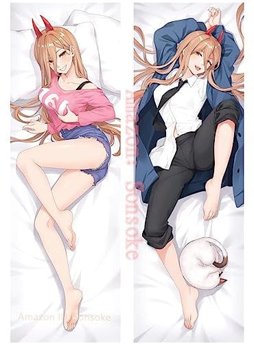 FGKDNCJQ Chainsaw Man Power Pillowcase Case Hugging Pillow Cover Anime Stuffed Zipper Double Sided Print Throw Pillow Couch Covers 59 X 20 inch/Power 5/L