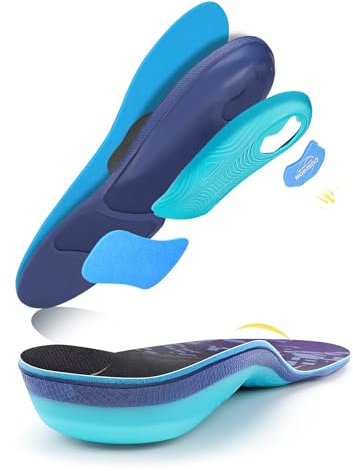 PCSsole Solette Ortopediche per Donna e Uomo, Plantari per Fascite Plantare, Piede Piatto, Tallonite, Spina Calcaneare e Cuscinetti Metatarsali