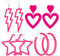 stroyayo Neon-Ohrringe Pink, 4 Paar Acryl-Ohrringe mit Clip-Findung, Neonfarben, Vintage-Design für Frauen, für 80er-Jahre-Party & Halloween