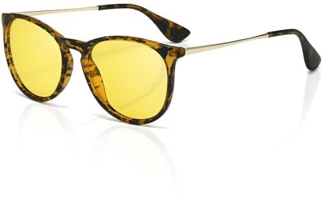 SUNGAIT Vintage Round Sunglasses for Women Men Classic Retro Designer Style SGT567HPKYS-UK