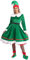 FEESHOW Damen Weihnachtself Kostüm Kleid Wichtelmütze Elf Schuhe Strümpfe Set Erwachsene Karneval Weihnachtskostüm Party Cosplay Outfit Grün XXL