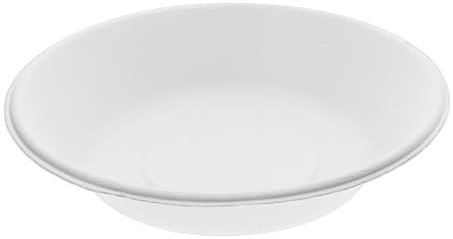 Monouso | 50 Platos Hondos de Caña de Azúcar, Ø18 cm, Color Blanco, Compostable, Biodegradables, Ecológico, Apto para Microondas y Congelador, Eventos y Catering