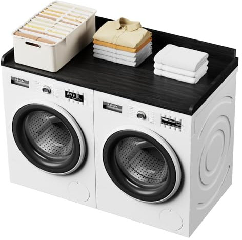 HOPEPIG Washer Dryer Countertop, Washer and Dryer Countertop, Laundry Countertop, Laundry Topper for Washer and Dryer, 52 W x 27.5 D Washer Dryer Topper with Non-Slip Pads, Black