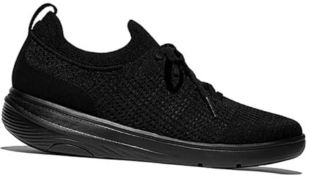 Fitflop Tenis de Punto Super-Q sin Cordones para Mujer, Todo Negro, 38 EU