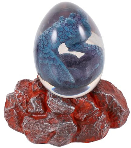 GRIRIW Dragon Egg Sculpture Resin and Luminous Base Outdoor Garden Ornament Home Decor