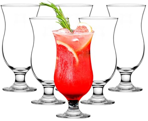 binsakao Hurricane - Set di bicchieri da cocktail Pina Colada da 170-400 ml, bicchieri trasparenti a tulipano per succhi, birra corposa, bevande tropicali, acqua, bevande