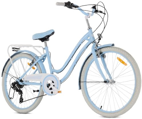 sun baby Heart Bike Silver Moon Mädchenfahrrad 24 Zoll - Hellblau