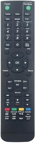 AULCMEET C37115F RCC004 Replacement Remote Control Compatible with Cello DVD HD Ready LED TV C2420S ZS0242 C50238DVBT2 C32100F C28227F-LED C58238DVBT2-LED C32100DVB