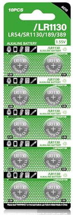 Wayfadacc 10pcs LR1130 Batterie A Bottone 1.5V Alcaline Stabile Alimentazione per Gadget E Accessori Sostituire AG10/LR54/189/389