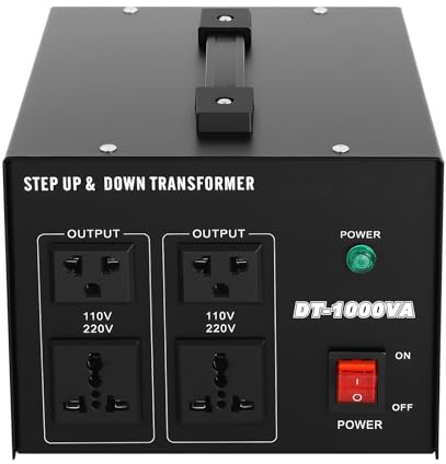 Transformador de 800 W, convertidor de voltaje de 110 V-220 V, transformador de núcleo anular con botón de arranque, adecuado para diversos electrodomésticos y comerciales