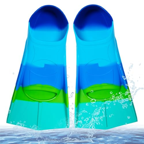 Aletas de natación para niños, 100% silicona, aletas de entrenamiento, aletas de natación para niños y adultos, entrenamiento de natación, entrenamiento en aguas abiertas, esnórquel, buceo para