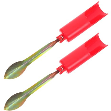 VINTORKY 2 Stück Faltbare Angelrutenhalter mit Erdspieß aus Kunststoff und Metall 32cm Rot für Brandungsangeln
