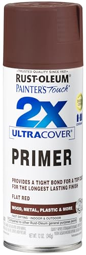 Rust-Oleum 334018 Painter's Touch 2X Ultra Cover Spray Primer, 12 oz, Flat Red