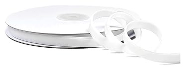 Creativery Samtband 10mm x 10m Rolle - Farbauswahl in 3/6/10/16/22/25/50mm - farbecht & waschbar - Schleifenband zum Nähen - Geschenkband zum Verpacken Dekorieren Basteln - Weiß 029