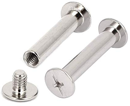 INCREWAY Reliure Chicago Vis, 30 Ensembles Métal Chicago Bouton Kit d'assortiment de vis de Reliure Vis Nickel Plaqué Reliure Vis Binder Post Docking Rivets, Argent