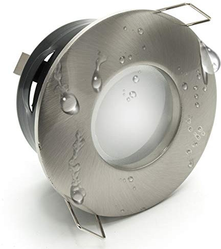 Spot LED encastrable IP65 éclairage box douche lumière salle de bain turc 12 V MR16 7 W Bianco naturale Silver Spazzolato
