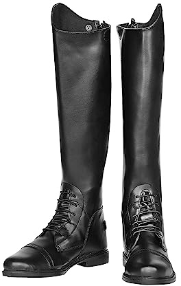 TuffRider Men’s Starter Front Field Boots | Durable, Easy to Clean Water-Resistant Horse Riding Boots for Men - Black - 13
