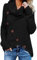 Tuopuda Femme Pull à Manches Longues Chandail Elégant Pullover Col Roulé Hauts Tricot Sweater avec Boutonné Croisé Tricot Décontracté Ourlet Asymétrique Automne Hiver, Nior, M