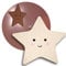 reer lumilu Silhouette Light Star, süßes Sternen-Wandlicht, tolles Taufgeschenk, Geburtstags-Geschenk für Jungen und Mädchen, braun, 52177