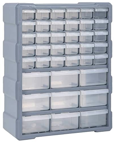 vidaXL Organizador Multicajones con 39 Cajones Herramientas Armario Almacenamiento Taller Pared Caja Manualidades Artesanía Costura Clavos