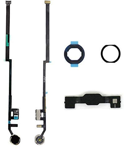 Home Button Ersatz für iPad 9 9th Gen 25.9 cm 2021 A2602 A2603 A2604 A2605, iPad 8 2020 (A2270 A2428 A2429 A2430), iPad 7 2019 (A2197 A2197 A2197) 98 A2 200) inkl. Flexkabelverbinder (schwarz-goldener
