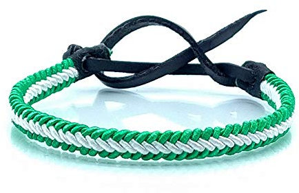 Pulsera de Hombre y Mujer de Tela del Betis y de la Bandera de Andalucía Hecha de Hilo Trenzado de Forma Artesanal.