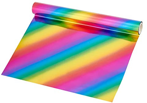 SUPERFINDINGS 1 Rolle 5 m buntes Metallic Transferfolienpapier Metallic Reaktivfolienpapier Kunststofffolienrolle für Karton Leder DIY Dekoration Breite: 19.5cm