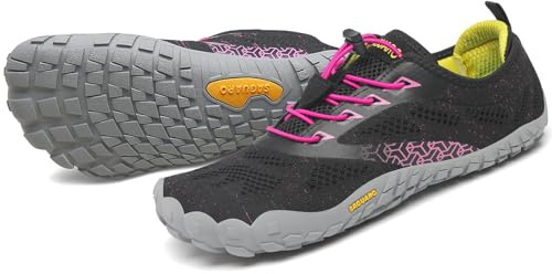 SAGUARO Chaussures de Trail Running Homme Femme Chaussures Minimalistes Chaussures de Sport Fitness Randonnée Escalade Marche Barefoot Shoes Chaussures Aquatiques, Rose Magenta, 36 EU
