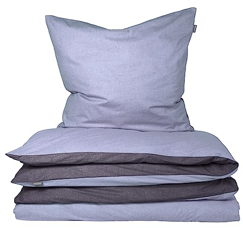 Schiesser Bettwäscheset Doubleface - Renforcé - 2-teilig - 135 x 200 cm - Blau