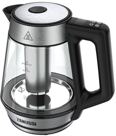 Zanussi KEZ80 - Hervidor de té (1,7 L, 2 en 1, hervidor y tetera, cambio de color (5 colores) - Transparente - Ref Speciale AMAZON -