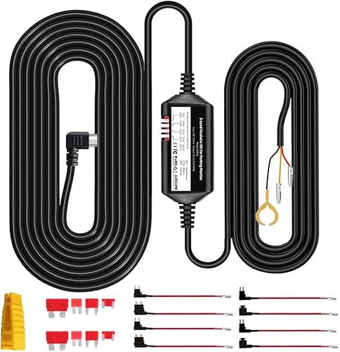 AZDOME Hardwire Kit for M300 M301 Dash Cam Parking Mode Cable Kit 12V-24V to 5V, Low Voltage Protection, LP/Mini/ATO/Micro2 Fuse Charging Cable with Micro USB Port for M300 M301(JYX04)