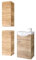 Planetmöbel Badmöbel Set Waschtisch mit Unterschrank 40 x 60 x 29 cm mit 2X Midischrank 32 x 75 x 23 cm für Badezimmer, Gäste WC & Bad, Sonoma Eiche