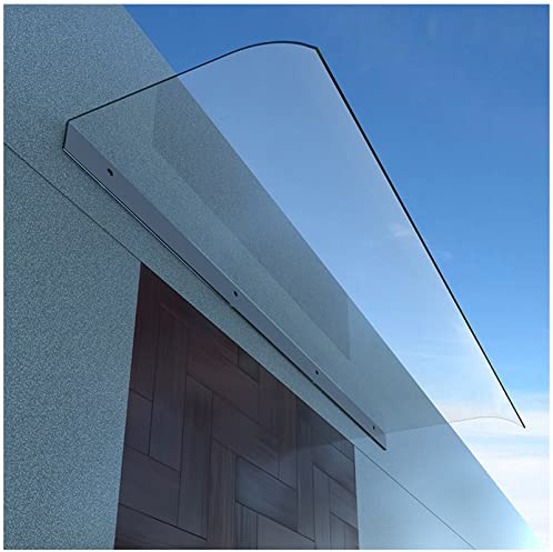 HEBEHO Auvent de Porte d'entrée, Auvent Marquise en Transparente Polycarbonate pour Garage, Balcon, Fenêtre, Extérieur, Protection Contre La Pluie et UV Toit Abri (Size : 40x80cm/15.7x31.5in)