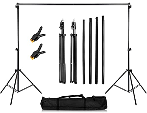 Youyijia 2 x 2m Hintergrund Fotografie Stützsystem Verstellbarer Fotostudio Hintergrundständer Photo Video Hintegrundsystem Backdrop Stativständer für Produktfotografie Portrait Party Hochzeit (2x2m)