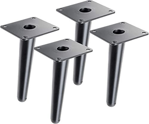 ANMOO 4Pcs Furniture Legs, 10cm Stainless Steel Sofa Legs Black Heavy Duty Furniture Feet For Sofa/Chair/Couch