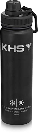 KHS Trinkflasche Schwarz mit Deckel aus Kunststoff mit Dreh-/Kippverschluss BOTB.700.LID.3