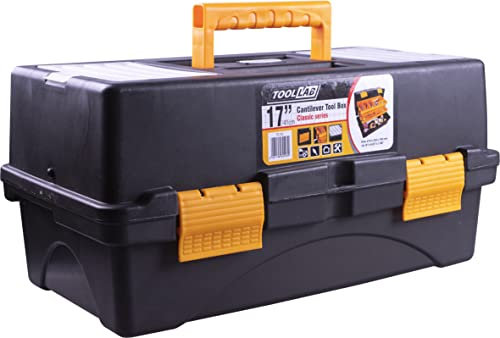 17 Multi Functional Cantilever Storage Box 2 storey trays. With robust lid with an integral handle and dual safety catches with a tough plastic body.