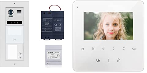Video Türsprechanlage 2 Familienhaus Monitor MB837 Sensortouch & DT821 Unterputz Montage Video Türsprechanlage 2X Klingeltaste RFID Kartenleser Türöffner Verwendung im Innen- und Außenbereich