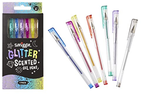Smiggle Rollerball Gel Pens x7 Pack Glitter Scented Multicoloured