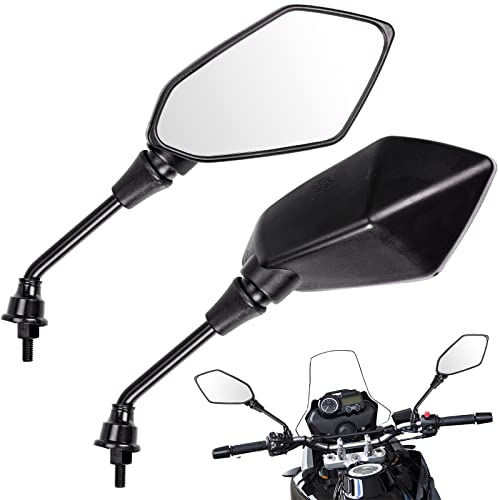 MATORD Coppia Specchietti Moto Manubrio Retrovisore Omologati Universali Moto Specchi Laterale with 8mm Bolt per Street Bike Sport Bike Scooter Cruiser