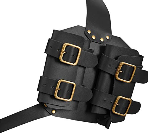 ARSBORUI Mittelalterlicher Retro Schwerthalter Verstellbar Schwert Schulter Zurück Scheide Froschhalter Schwert Rückenscheide Schwertgürtel Cosplay Kostüm Zubehör Für Kinder und Erwachsene (Schwarz)