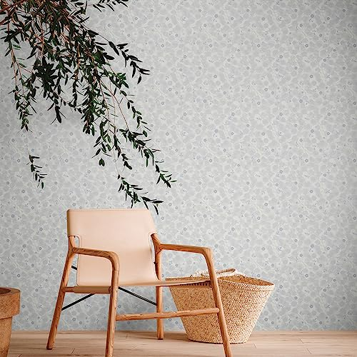 Livingwalls Travel Styles Vliestapete - Tapete mit Sträucherranken in Weiß und Grau - skandinavische Wandtapete für verschiedene Räume in 10,05 m x 0,53 m